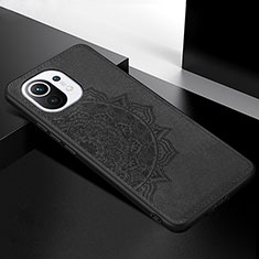 Ultra-thin Silicone Gel Soft Case Cover with Magnetic A08 for Xiaomi Mi 11 Lite 5G NE Black