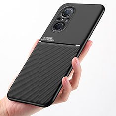 Ultra-thin Silicone Gel Soft Case Cover with Magnetic D01 for Huawei Nova 9 SE Black