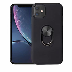 Ultra-thin Silicone Gel Soft Case Cover with Magnetic Finger Ring Stand A01 for Apple iPhone 11 Black