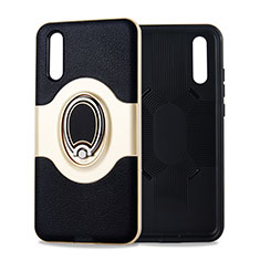 Ultra-thin Silicone Gel Soft Case Cover with Magnetic Finger Ring Stand A01 for Huawei P20 Gold