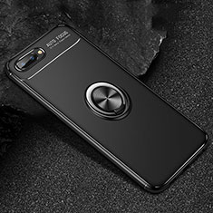 Ultra-thin Silicone Gel Soft Case Cover with Magnetic Finger Ring Stand A01 for Oppo AX5 Black