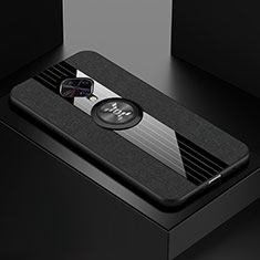 Ultra-thin Silicone Gel Soft Case Cover with Magnetic Finger Ring Stand A01 for Vivo S1 Pro Black