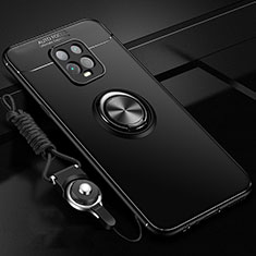 Ultra-thin Silicone Gel Soft Case Cover with Magnetic Finger Ring Stand A01 for Xiaomi Redmi 10X Pro 5G Black