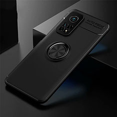 Ultra-thin Silicone Gel Soft Case Cover with Magnetic Finger Ring Stand A01 for Xiaomi Redmi K30S 5G Black