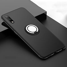 Ultra-thin Silicone Gel Soft Case Cover with Magnetic Finger Ring Stand A02 for Huawei Honor 9X Black