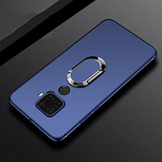 Ultra-thin Silicone Gel Soft Case Cover with Magnetic Finger Ring Stand A02 for Huawei Mate 30 Lite Blue