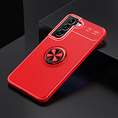 Ultra-thin Silicone Gel Soft Case Cover with Magnetic Finger Ring Stand A02 for Samsung Galaxy S24 5G Red