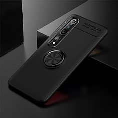 Ultra-thin Silicone Gel Soft Case Cover with Magnetic Finger Ring Stand A02 for Xiaomi Mi 10 Pro Black