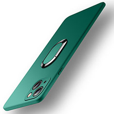 Ultra-thin Silicone Gel Soft Case Cover with Magnetic Finger Ring Stand A09 for Apple iPhone 15 Plus Green