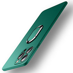 Ultra-thin Silicone Gel Soft Case Cover with Magnetic Finger Ring Stand A09 for Apple iPhone 15 Pro Green