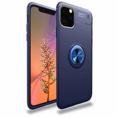 Ultra-thin Silicone Gel Soft Case Cover with Magnetic Finger Ring Stand for Apple iPhone 11 Pro Blue