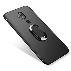 Ultra-thin Silicone Gel Soft Case Cover with Magnetic Finger Ring Stand for Huawei Mate 20 Lite Black