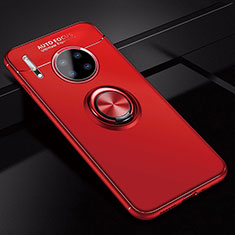 Ultra-thin Silicone Gel Soft Case Cover with Magnetic Finger Ring Stand for Huawei Mate 30 5G Red