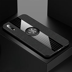 Ultra-thin Silicone Gel Soft Case Cover with Magnetic Finger Ring Stand for Huawei Y9 Prime (2019) Black