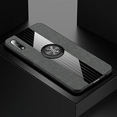 Ultra-thin Silicone Gel Soft Case Cover with Magnetic Finger Ring Stand for Huawei Y9 Prime (2019) Gray