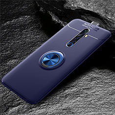 Ultra-thin Silicone Gel Soft Case Cover with Magnetic Finger Ring Stand for Oppo Reno2 Z Blue