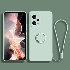 Ultra-thin Silicone Gel Soft Case Cover with Magnetic Finger Ring Stand for Xiaomi Poco X5 5G Matcha Green