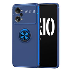 Ultra-thin Silicone Gel Soft Case Cover with Magnetic Finger Ring Stand JM1 for Oppo K10 Pro 5G Blue