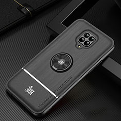 Ultra-thin Silicone Gel Soft Case Cover with Magnetic Finger Ring Stand JM1 for Xiaomi Poco M2 Pro Black
