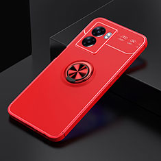 Ultra-thin Silicone Gel Soft Case Cover with Magnetic Finger Ring Stand JM2 for Realme V23i 5G Red