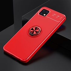 Ultra-thin Silicone Gel Soft Case Cover with Magnetic Finger Ring Stand JM2 for Samsung Galaxy A22 5G Red