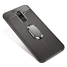 Ultra-thin Silicone Gel Soft Case Cover with Magnetic Finger Ring Stand S01 for Samsung Galaxy A6 Plus (2018) Gray