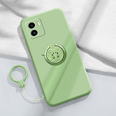 Ultra-thin Silicone Gel Soft Case Cover with Magnetic Finger Ring Stand S01 for Vivo iQOO U5x Green