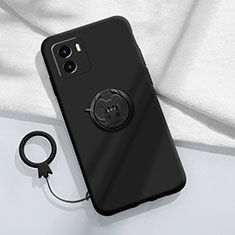 Ultra-thin Silicone Gel Soft Case Cover with Magnetic Finger Ring Stand S01 for Vivo Y01A Black