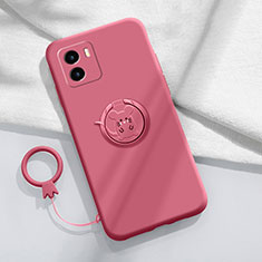 Ultra-thin Silicone Gel Soft Case Cover with Magnetic Finger Ring Stand S01 for Vivo Y10 Red