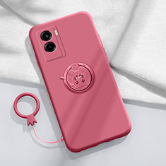 Ultra-thin Silicone Gel Soft Case Cover with Magnetic Finger Ring Stand S01 for Vivo Y55s (2021) Red