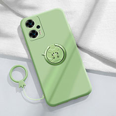 Ultra-thin Silicone Gel Soft Case Cover with Magnetic Finger Ring Stand S01 for Xiaomi Poco F5 5G Matcha Green