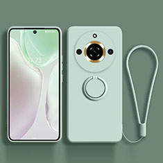 Ultra-thin Silicone Gel Soft Case Cover with Magnetic Finger Ring Stand S03 for Realme Narzo 60 5G Matcha Green