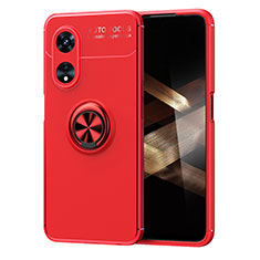 Ultra-thin Silicone Gel Soft Case Cover with Magnetic Finger Ring Stand SD1 for Huawei Honor X5 Plus Red