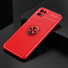 Ultra-thin Silicone Gel Soft Case Cover with Magnetic Finger Ring Stand SD1 for Realme 8i Red