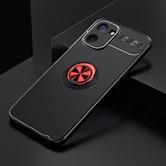 Ultra-thin Silicone Gel Soft Case Cover with Magnetic Finger Ring Stand SD1 for Realme V20 5G Red and Black