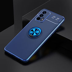 Ultra-thin Silicone Gel Soft Case Cover with Magnetic Finger Ring Stand SD1 for Realme X7 Max 5G Blue