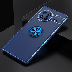 Ultra-thin Silicone Gel Soft Case Cover with Magnetic Finger Ring Stand SD1 for Vivo X Note Blue