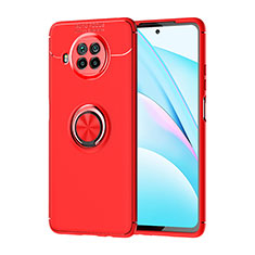 Ultra-thin Silicone Gel Soft Case Cover with Magnetic Finger Ring Stand SD1 for Xiaomi Mi 10i 5G Red