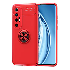 Ultra-thin Silicone Gel Soft Case Cover with Magnetic Finger Ring Stand SD1 for Xiaomi Mi 10S 5G Red