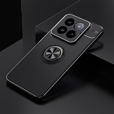 Ultra-thin Silicone Gel Soft Case Cover with Magnetic Finger Ring Stand SD1 for Xiaomi Mi 14 Pro 5G Black