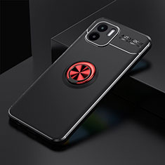 Ultra-thin Silicone Gel Soft Case Cover with Magnetic Finger Ring Stand SD1 for Xiaomi Poco C50 Red and Black