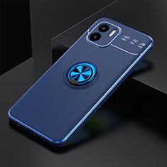 Ultra-thin Silicone Gel Soft Case Cover with Magnetic Finger Ring Stand SD1 for Xiaomi Poco C51 Blue