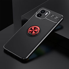 Ultra-thin Silicone Gel Soft Case Cover with Magnetic Finger Ring Stand SD1 for Xiaomi Redmi A1 Red and Black