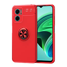 Ultra-thin Silicone Gel Soft Case Cover with Magnetic Finger Ring Stand SD1 for Xiaomi Redmi Note 11E 5G Red