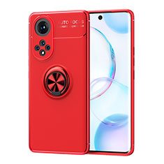 Ultra-thin Silicone Gel Soft Case Cover with Magnetic Finger Ring Stand SD2 for Huawei Honor 50 5G Red