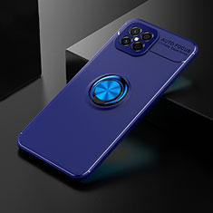 Ultra-thin Silicone Gel Soft Case Cover with Magnetic Finger Ring Stand SD2 for Huawei Nova 8 SE 4G Blue