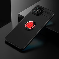 Ultra-thin Silicone Gel Soft Case Cover with Magnetic Finger Ring Stand SD2 for Huawei Nova 8 SE 4G Red and Black