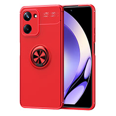 Ultra-thin Silicone Gel Soft Case Cover with Magnetic Finger Ring Stand SD2 for Realme 10 Pro 5G Red