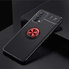 Ultra-thin Silicone Gel Soft Case Cover with Magnetic Finger Ring Stand SD2 for Realme GT Master 5G Red and Black