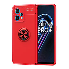 Ultra-thin Silicone Gel Soft Case Cover with Magnetic Finger Ring Stand SD2 for Realme Narzo 50 Pro 5G Red